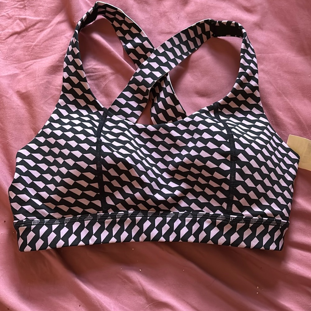 Sweaty Betty Sports Bra Pink Navy Size Medium NWT